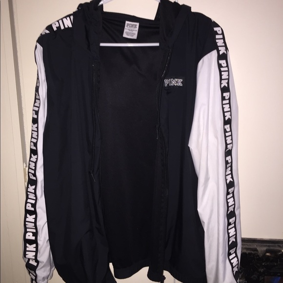PINK Victoria's Secret Jackets & Blazers - PINK black and white wind breaker